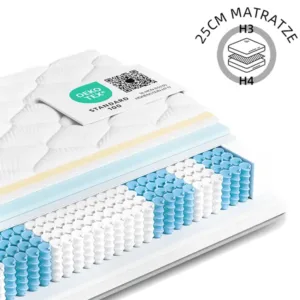 CHICASA Taschenfederkernmatratze ?C Luxuri?se 7-Zonen Matratze, hoher Komfort, H3/H4, 10 Schichten, 25?cm H?he